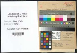 Entnazifizierung Karl Wilhelm Krenzer , geb. 24.09.1908 (Konstrukteur)