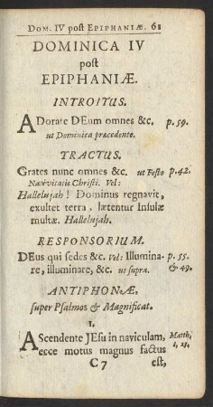 Dominica IV post Epiphaniae.