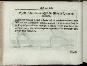 Wann Adversarius suchet die Kling in Quart zu stringiren. [inkl. Abbildung]