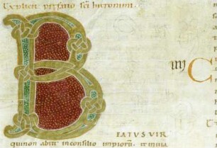 Bernward-Bibel — Schriftseite mit Initiale, Folio fol. 278v