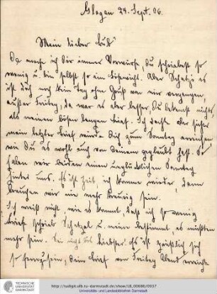 Brief vom 24.09.1906