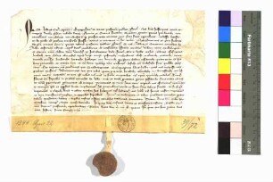 Das geistliche Gericht zu Speyer vidimiert eine Urkunde von 1296, durch welche die Grafen Heinrich und Otto von Zweibrücken das Dorf Merklingen an das Kloster Herrenalb verkaufen.