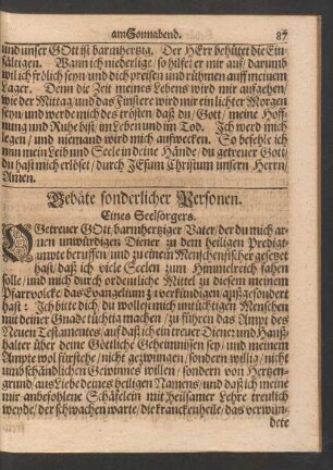 Gebäte sonderlicher Personen.