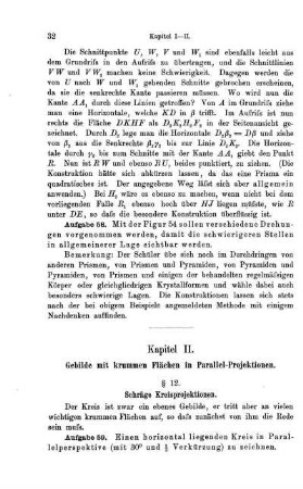 Kapitel II. Gebilde mit krummen Flächen in Parallel-Projektionen.