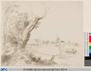 Landschaft, mit Hafen