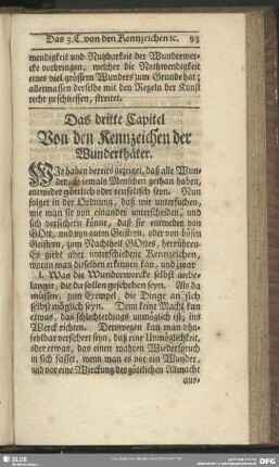 Das dritte Capitel Von den Kennzeichen der Wunderthäter