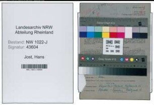 Entnazifizierung Hans Jost , geb. 01.03.1908 (Dentist)