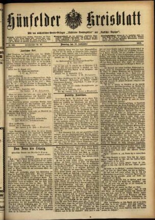 Ausgabe vom Dienstag, den 16. September 1913.