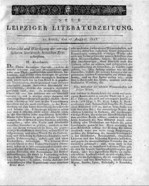 Uebersicht und Würdigung der vorzüglichsten literarisch-kritischen Zeitschriften. II. Abschnitt.