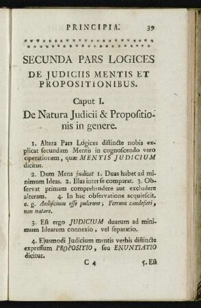 Secunda Pars Logices De Judiciis mentis Et Propositionibus.