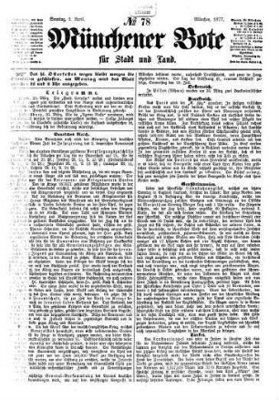 Münchener Bote für Stadt und Land. 1877,4/6, 1877,4/6