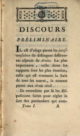 Théorie des loix civiles : (ou Principes fondamentaux de la société), 1. - 273 S.