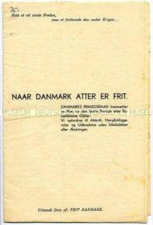 Programm des Dänischen Freiheitsrates für die Zeit nach der Befreiung (in dänischer Sprache)