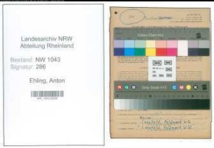 Entnazifizierung Anton Ehling , geb. 02.12.1910 (Bankbeamter)