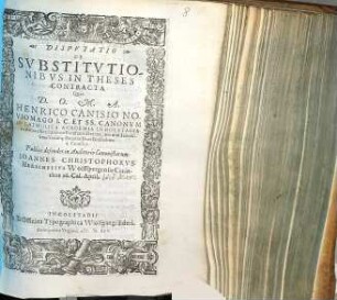 Dispvtatio De Svbstitvtionibvs In Theses Contracta