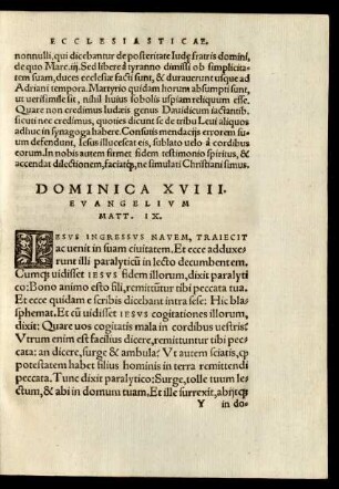Dominica XVIII. Evangelium Matt. IX.