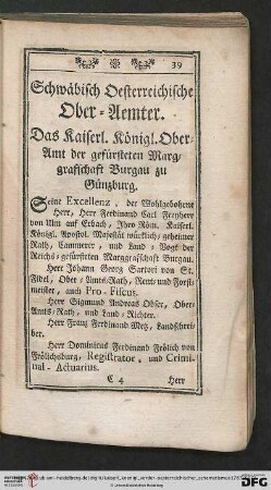 Schwaebisch Oesterreichische Ober-Aemter