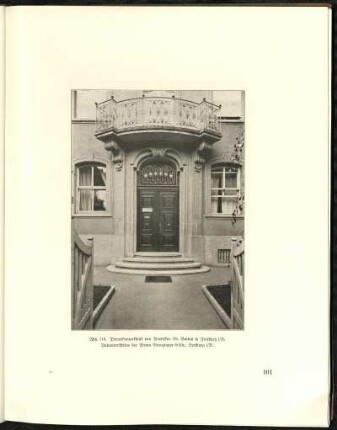 Abb. 110. Privatfrauenklinik von Professor Dr. Bulius in Freiburg i. B. Betonwerksteine der Firma Brenzinger & Cie., Freiburg i. B.