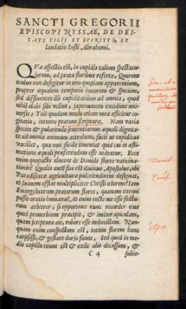 Sancti Gregorii Episcopi Nyssae, De Deitate Filii Et Spiritus, Et laudatio Iusti Abrahami.