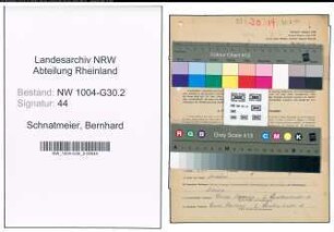 Entnazifizierung Bernhard Schnatmeier , geb. 27.02.1895 (Schiffsfuehrer)