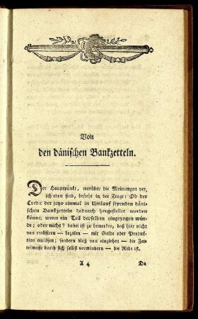 Von den dänischen Bankzetteln.