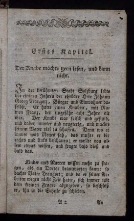 Erstes Kapitel. - Achtes Kapitel.