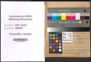 Entnazifizierung Herbert Christoffel , geb. 18.04.1913 (Lehrer)