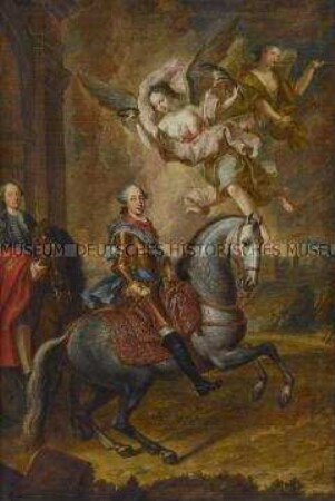 Reiterbildnis Kurfürst Maximilian III. Joseph von Bayern mit Genien und Kammerpage