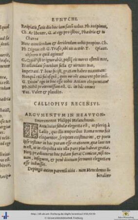 Argumentum In Heautontimorumenon Philippi Melanchthonis