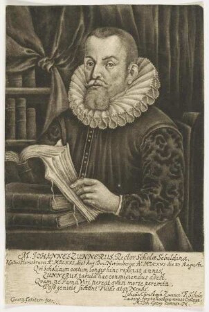 Bildnis des Johannes Zunnerus