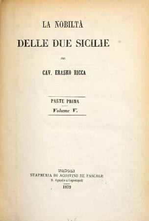 La Nobilità del regno delle due Sicilie, I,5