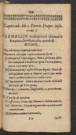 Exemplum tractationis thematis simplicis Substantialis, quod est Homo.
