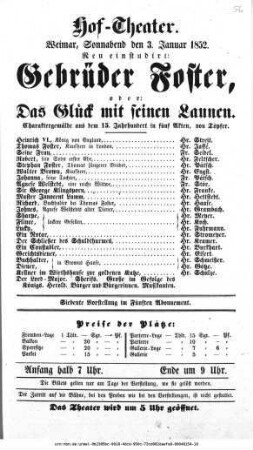 Gebrüder Foster, oder: Das Glück mit seinen Launen