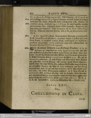 Caput XXVI. De Conclusione In Causa