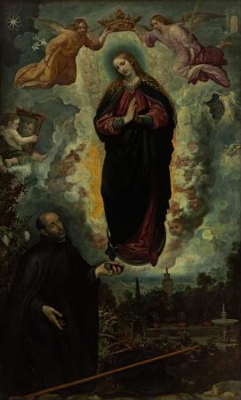 Maria der unbefleckten Empfängnis, von dem Stifter Pater Fernando de Mata (um 1554-1612) verehrt
