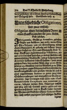 Unterschiedliche Obligationes