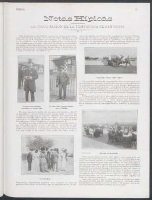 Notas hípicas : La inauguración de la temporada de carreras