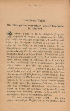 Vierzehntes Kapitel. Die Mängel der bisherigen Politik Englands in Ostasien