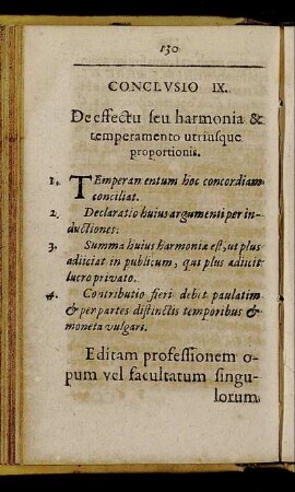 Conclusio IX. De effectu seu harmonia & temperamento utriusque proportionis.