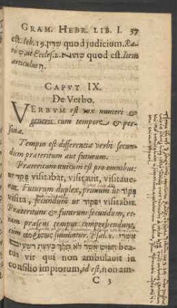 Caput IX. De Verbo.