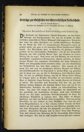 Beiträge zur Geschichte der österreichischen Volksschule