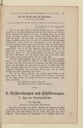 E. Beschreibung und Schilderung