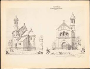 Wallfahrtskapelle: Perspektivische Ansicht, Ansicht (aus: Drucke von Seminararbeiten der Königlich Technischen Hochschule Berlin, Bd. I)