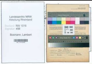 Entnazifizierung Lambert Bosmann , geb. 21.02.1900 (Gaertner)