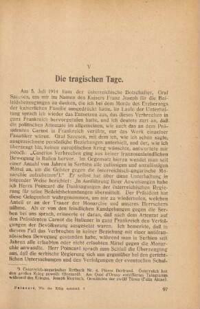 V Die tragischen Tage.