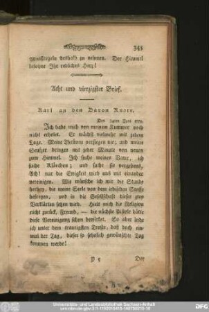 Acht und vierzigster Brief. Karl an den Baron Knorr.