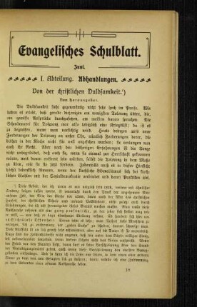 Von der christlichen Duldsamkeit