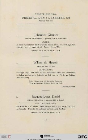 Versteigerung: Dienstag, den 5. Dezember 1916 (Nr. 1-48)
