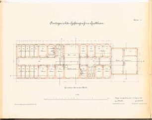 Amtsgerichtsgefängnis, Grottkau: Grundriss 1.OG 1:100