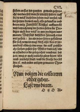 CVIr-CXIr, Collecten oder gebete
